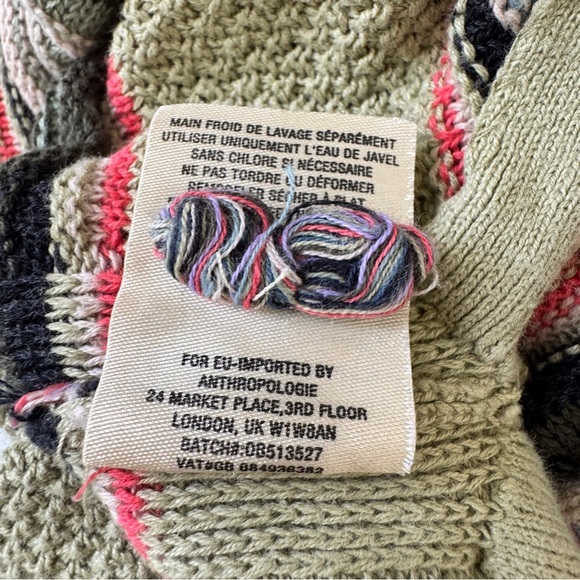 Anthropologie Moth Calexico Poncho Sweater Hooded Vest Cardigan Striped Sz XS S - Picture 7 of 16
